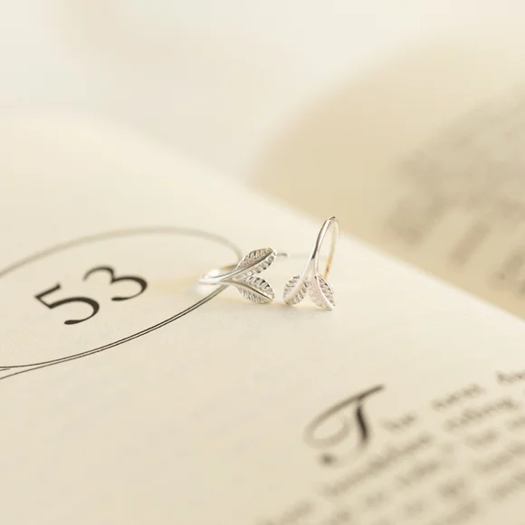 Frosted Leaf Earrings - Only 2 left! - Picture 3 of 10